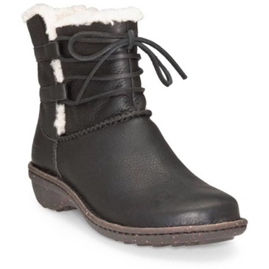 Ugg Caspia Black Leather Ankle Boots Womenâs Size 8